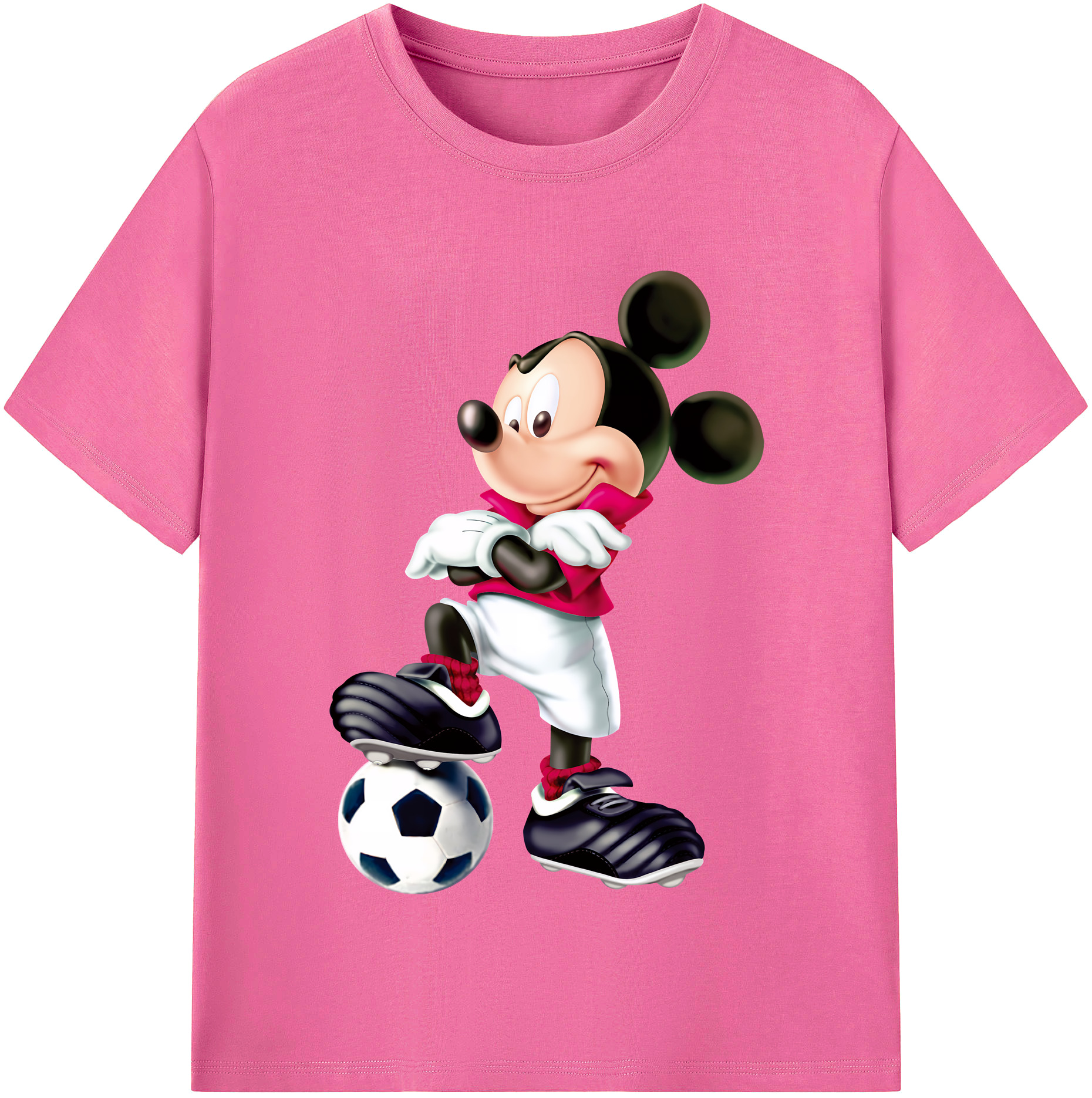 ミッキーマウス Mickey Mouse レディースカジュアルプリントTシャツ（綿100％）